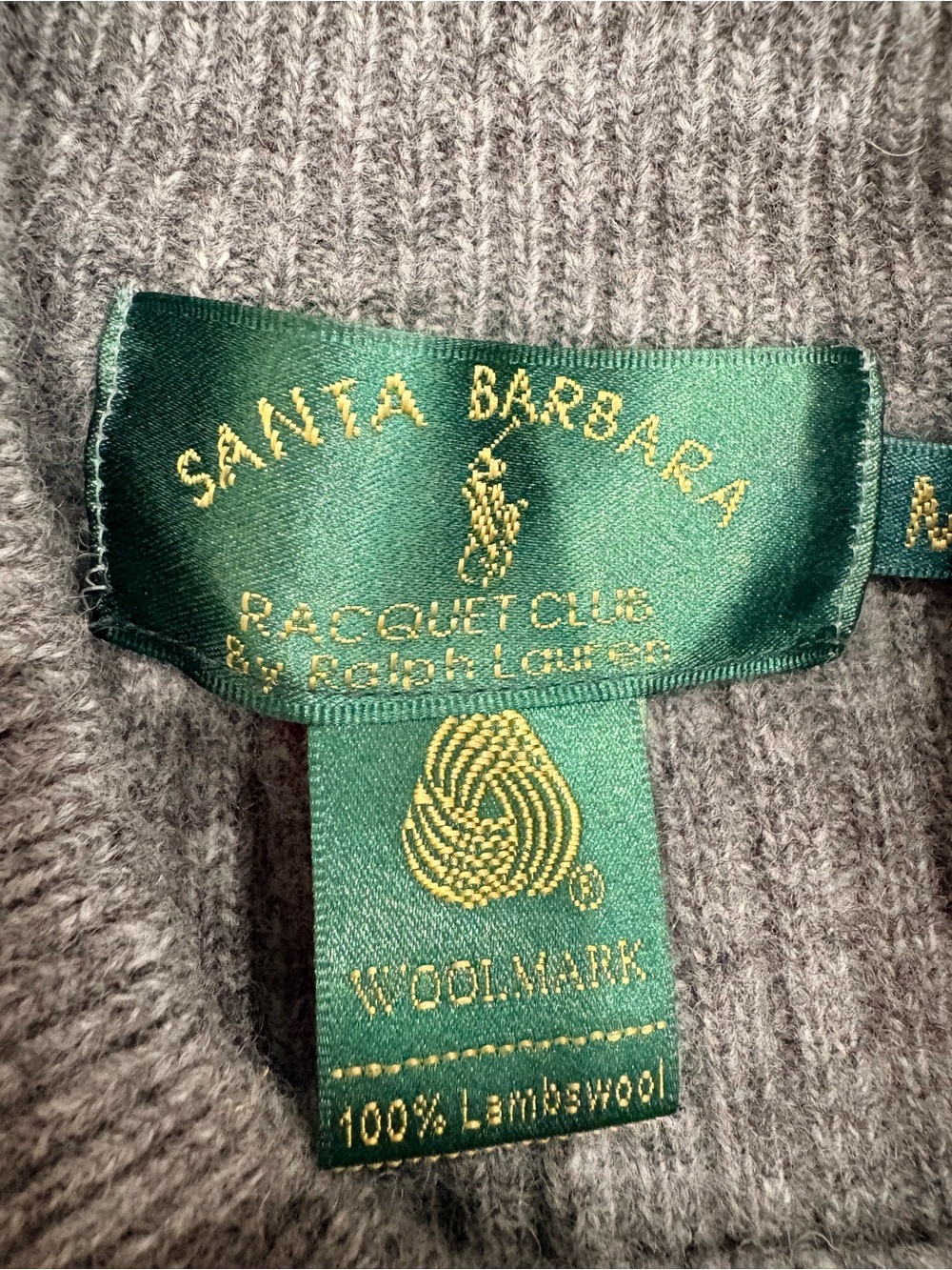 Vintage Ralph Lauren Santa Barbara Racquet Club 100% Lambswool Rib Knit Sweater - Picture 4 of 11